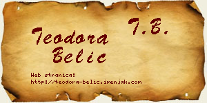 Teodora Belić vizit kartica